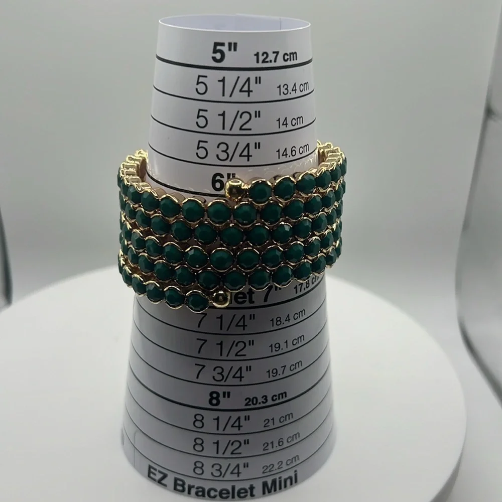 1348. Cara New York Gold and‎ Green Wraparound Bracelet